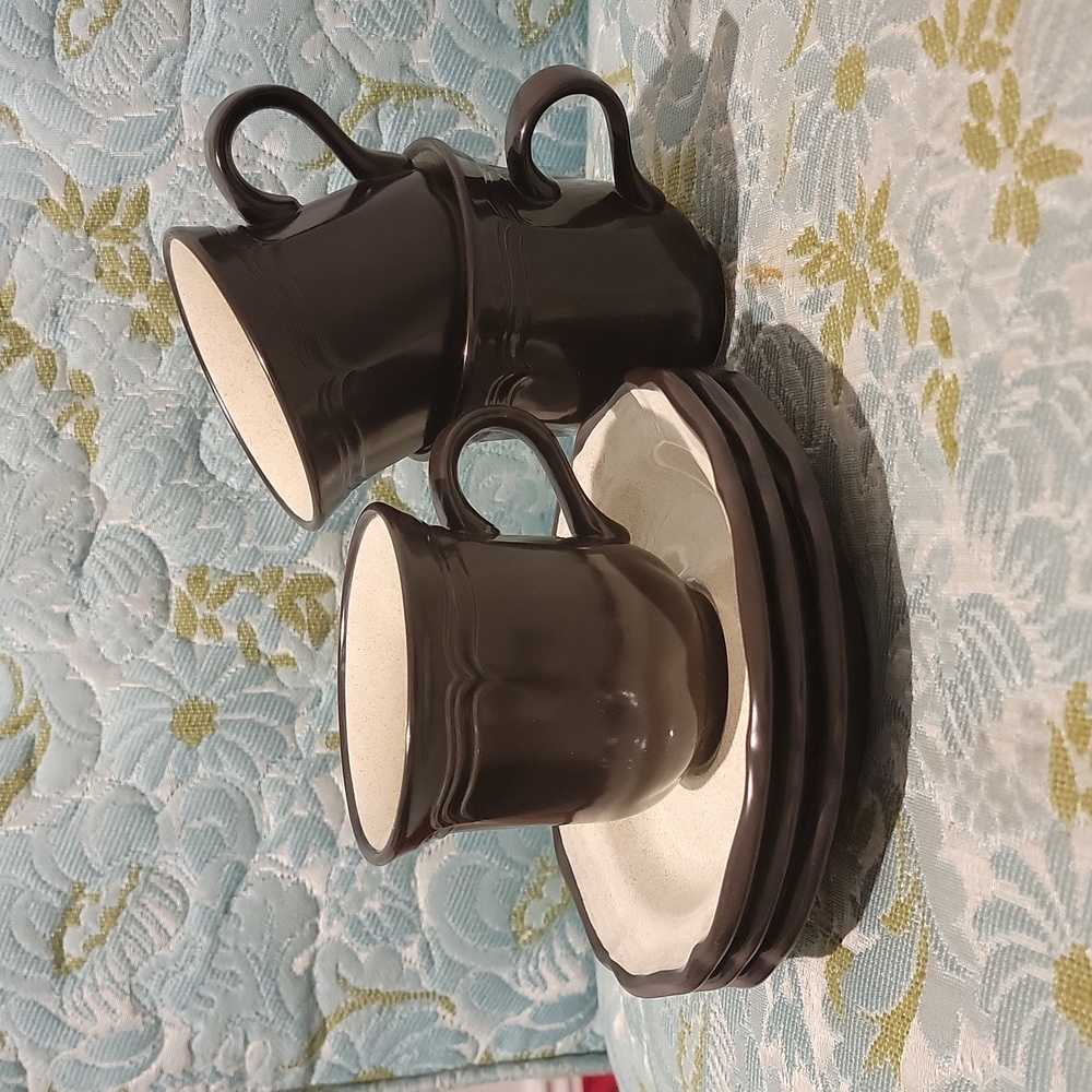 Set of 3 teacup and plate by: Mikasa Italian Terrace #E 8901